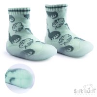 SN176-SG: Sage Green Dinosaur Sneakers (9-21 Months)
